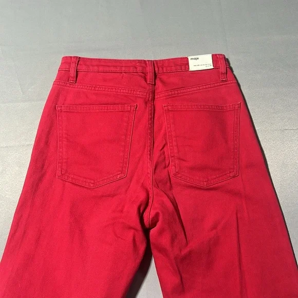 Maje red jeans wide leg - Picture 3 of 10